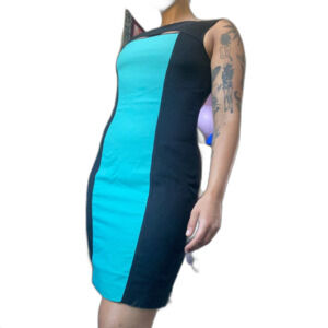 Marc New York Color Block Teal Black Minidress